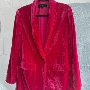 Anthropologie Endless Rose Fuschia Velvet Blazer